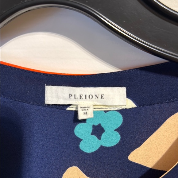 Pleione Blue and Orange Graphic Relaxed Blouse - Picture 2 of 4